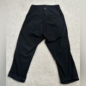 Black Cropped Lululemon Leggings - Size 4